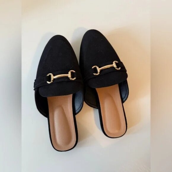 SHEIN Women Wide Fit Metal Decor Flat Mules - 9 - Picture 5 of 7